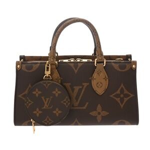 Louis Vuitton Monogram Reverse On the Go EW Brown Canvas Handbag